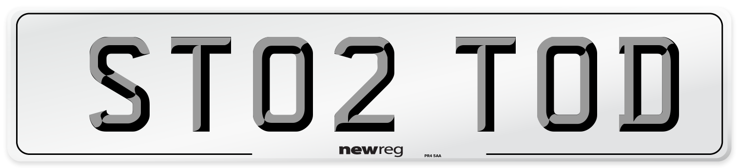 ST02 TOD Number Plate from New Reg